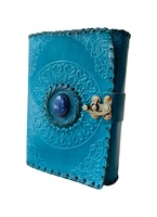 Journal en cuir pierre en relief bleu véritable Deckle papier livre des ombres cahiers anciens vierges planificateur d'écriture Grimoire journal
