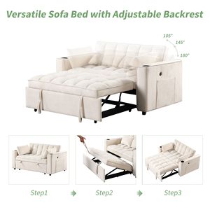 Divano Letto Multifunzionale 4-in-1 da 147 cm con Portabicchieri e Porta USB per Soggiorno o Appartamenti - Product Image 3