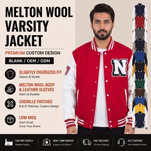 Chaqueta Universitaria de Béisbol de Manga Larga con Diseños Personalizados al por Mayor, Chaqueta Deportiva para Hombre, Transpirable, Cortavientos, Lisa, para Invierno - Product Image 1
