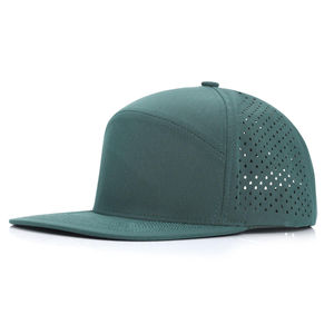 Gorra de béisbol trucker personalizada impermeable de mezclilla para hombre, gorra de golf de 6 paneles, lavada, deportiva, con perforaciones cortadas a láser - Product Image 5