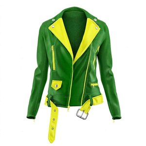 <b>Chi</b> Eta Phi Women's Biker Jacket Motorcycle Racing Greek Paraphernalia Stylish Genuine Leather Zipper Coat Sorority Fashion Wear - Product Image 5