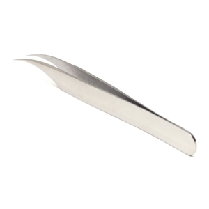 Custom Label Silver Series Stainless Steel Eyelash Tweezers Curved Volume Lash Tweezer Precision Extension <b>Tool</b> Kit - Product Image 1