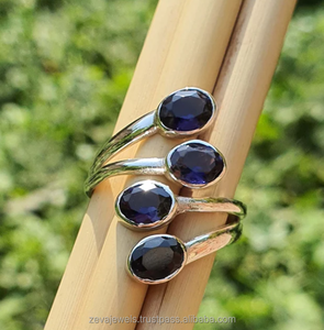 Iolite <b>Quartz</b> Stacking <b>Ring</b> 925 Sterling Silver Fashionable <b>Ring</b> Jewelry Handmade Boho Statement <b>Ring</b> - Product Image 3