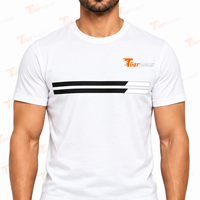 Haute qualité 200gsm 100% coton essentiel blanc col rond à manches courtes t-shirts pour hommes usine sonnerie Logo personnalisé hommes t-shirt