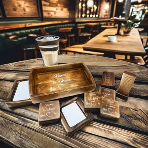 Posavasos de bandeja para servir rectangulares de madera de nogal Vintage personalizables hechos a mano de fábrica, grandes ocasiones de comida para uso doméstico para alojamiento - Product Image 3