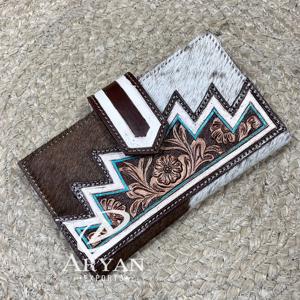 Nueva Llegada, Cartera de Cuero Genuino para Mujer, Diseño Floral con Pelo de Vaca, Monedero, Tarjetero - Product Image 1