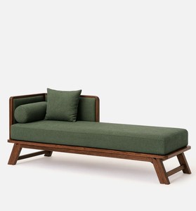 Chaise longue moderne en bois, canapé-lit rembourré, siège de salon minimaliste pour la maison - Product Image 3