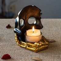 Décoration de bougie en forme de crâne – Accent décoratif d'Halloween pour les lieux hantés