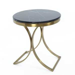 <b>Round</b> accent side <b>table</b> decorative top metal base end <b>table</b> modern <b>small</b> coffee <b>table</b> living room bedside <b>table</b> compact design - Product Image 5