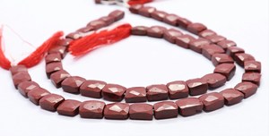 Cuentas facetadas de jaspe rojo AAA en forma de chiclete de 7-8 mm, cuentas de piedra preciosa de jaspe rojo de 8 pulgadas, cuentas facetadas de jaspe rojo en forma cuadrada - Product Image 4