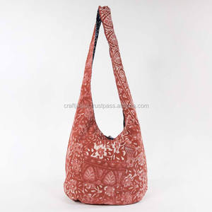 Newest Boho Style Cotton Textile Shoulder Lifestyle <b>Bag</b> With Floral Pattern Medium Size Daily Use Men & Women Travel Accessories - Product Image 4