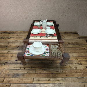 Plateau à café en bois, service en bois fait à la main et fabriqué à la main plateau Long de 14 pouces plateau en bois robuste - Product Image 1