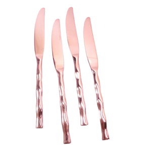 Juego de Cuchillos para Mantequilla de Acero Inoxidable Color Oro Rosa a Bajo Precio, Cuchillo de Cena de Lujo con Mango Martillado para Hotel, Restaurante y Vajilla - Product Image 6
