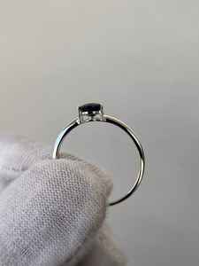 แหวนไพลินธรรมชาติสีน้ำเงินโบราณทรงรี แหวนหมั้นวินเทจสำหรับผู้หญิง เครื่องประดับ - Product Image 4