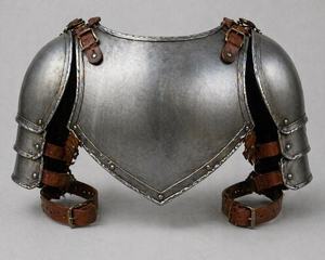 Medieval Steel Armor Chest Plate With Shoulder Guards And Arm Braces <b>Silver</b> Plated Warrior Costume Full Body Protection - Product Image 4