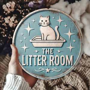 CIFbuy Targa Rotonda in Metallo Vintage Artigianale con Gatto, Decorazione da Parete per Giardino, per TikTok e Temu, Servizio di Ritiro, Prodotto Artistico in Metallo - Product Image 4