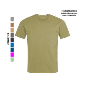 Anneau filé coton peigné élasthanne solide maillot unique couture latérale à manches courtes T-Shirts hommes décontracté Style personnalisé haut BD t-shirts - Product Image 1