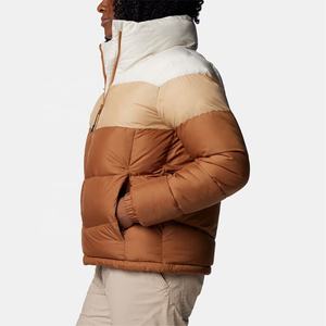 Chaquetas Acolchadas Cortas de Invierno para Mujer, Precio al por Mayor, Chaquetas Acolchadas Gruesas con Capucha, Color Bloque - Product Image 4