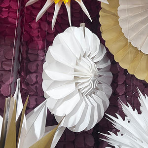 Ventilateur en papier nid d'abeille pour fournitures de décoration de Noël 6 "(15cm) hauteur décorations murales élégantes origine taïwanaise - Product Image 4