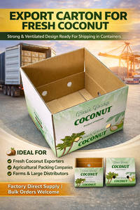 Custom Eco-Friendly Flexo Printed Corrugated Coconut Carton Box Recycled <b>Materials</b> Heavy Duty Fresh Fruit <b>Packaging</b> for - Product Image 5