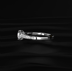 Anillo de Lujo con Diamante Cultivado en Laboratorio de 0.5 Ct, Corte Redondo, Diseño Floral con Pavé, Certificado IGI, Color D a F, Claridad VVS1, Joyería Nupcial - Product Image 2