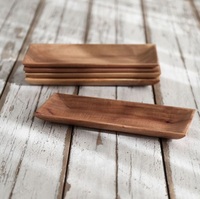 Plateau de service en bois d'acacia de luxe, plateau à nourriture en bois durable pour restaurant et maison