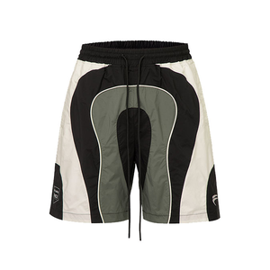 Shorts de Baño para Hombre con Paneles de Color, Secado Rápido, Deportivos, Cintura Media, Cordón Ajustable, Diseño Geométrico, Corte Corto - Product Image 2