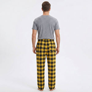 Pantalon décontracté pour homme en flanelle, design professionnel, 100 % coton léger, avec cordon de serrage, style à carreaux - Product Image 4