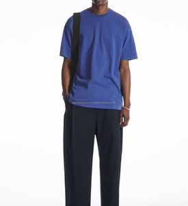 O-Neck 100% Cotton <b>Men's</b> Summer T-<b>Shirt</b> Custom Logo Printing <b>Black</b> Solid Oversized Jersey 260 Grams <b>Short</b> <b>Sleeve</b> Acid Wash - Product Image 4