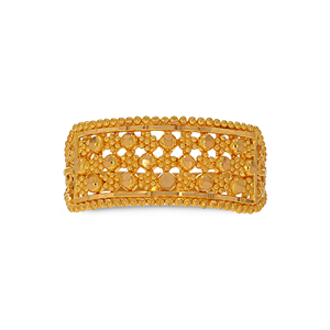 Anillo de Filigrana Floral Ancho Chapado en Oro de Lujo para Mujer, Joyería de Diseño Vintage Elegante - Product Image 3