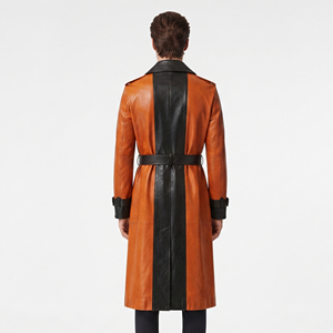 <b>Men's</b> Overcoat Belted Leather Jacket <b>Mens</b> Office Wear Leather Trench <b>Coat</b> Boys <b>Long</b> Sleeve PU Leather <b>Long</b> <b>Coat</b> - Product Image 2