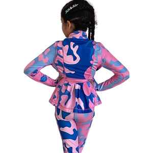 Conjunto Deportivo de Camuflaje para Niñas Jack and Jill, Chaqueta con Cierre Completo y Leggings, Ropa Deportiva Infantil, Logotipo Personalizado, Venta al Por Mayor - Product Image 2