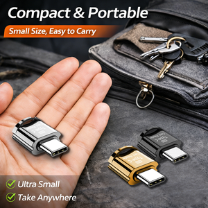 Lector de tarjetas TF USB tipo C, adaptador USB-C OTG externo de aleación de aluminio, compatible con transferencia de <span class=keywords><strong>datos</strong></span>, carga rápida 6A para teléfono móvil, 1 unidad - Product Image 5