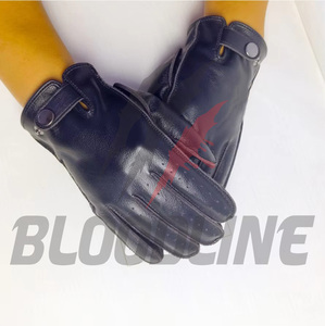 Gants de cyclisme respirants pour quatre saisons, mitaines de moto sportives en cuir noir, gants de cyclisme de style sportif non doublés - Product Image 4