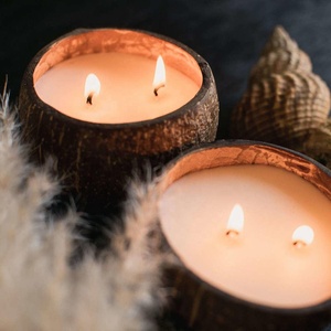 Vela DE ARTE ecológica natural 100% Vela de coco perfumada en cáscara de coco - Product Image 5