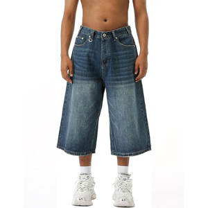 Pantalones cortos de mezclilla informales urbanos para hombre, estilo retro, cómodos, suaves, largos, para verano - Product Image 6