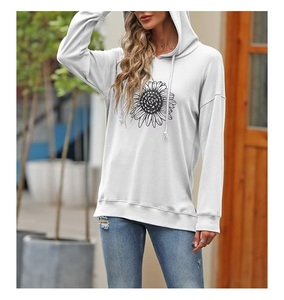 Pull à capuche d'hiver confortable pour femme, 100 % coton, à manches longues, col tombant, imprimé, best-seller, provenant du Bangladesh - Product Image 1