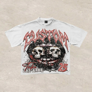 Ensemble T-shirt et short unisexe d'été délavé, motif graphique thermocollé, sérigraphie délavée, coupe courte et ample, haute qualité - Product Image 6