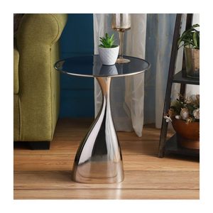 Table basse moderne en fer avec plateau en bois, design contemporain, meubles de salon - Product Image 4