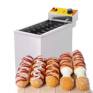Friteuse à corn-dogs, grande capacité 25L, machine à frire les bâtonnets de corn-dogs au fromage avec 12 crochets, friteuse électrique pour corn-dogs - Product Image 1