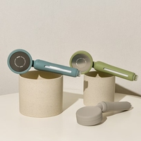 AQUADUO Pommeau de Douche Coréen Haute Pression Effet Pluie avec Filtre, Robinet sur Pied en Acier Inoxydable Poli, Économiseur d'Eau
