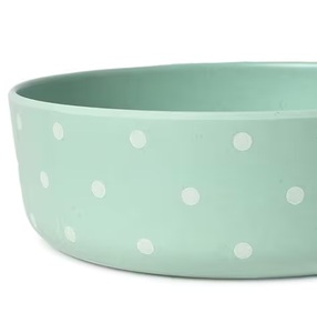 Premium Hand Painted Ceramic Serving Bowl Modern Polka Dot Design Deep Glazed Finish for Contemporary Kitchen Styling - Product Image 4