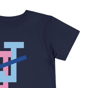 Camiseta Infantil con Estampado Gráfico Azul Marino, Cuello Redondo, Manga Corta, Algodón Suave, Informal, para la Escuela, Moda Diaria - Product Image 6