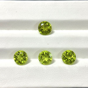 พลอยเพอริดอทดิบทรงกลมธรรมชาติ เจียระไนแบบเหลี่ยม สำหรับทำเครื่องประดับ ขนาด 3 มม. ถึง 10 มม. - Product Image 1