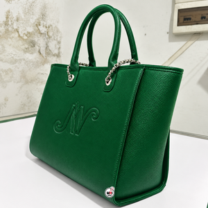 Bolso Tote de Cuero PU Verde con Letras Grabadas, Elegante, Abierto, para Uso Diario, para Todas las Temporadas, Gran Capacidad, Venta al Por Mayor, Moda - Product Image 2