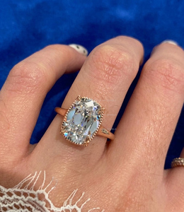 Anillo de Oro Amarillo de 14K con Diamantes Cultivados en Laboratorio, Corte Cojín, 55 Piedras, Certificado por IGI, Joyería Fina Étnica, para Boda, Compromiso o Fiesta - Product Image 1