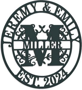 ป้ายโลหะสลักชื่อ ป้ายชื่อครอบครัวแบบกำหนดเอง ศิลปะติดผนัง ป้ายชื่อประตูหน้าบ้าน ของขวัญวันครบรอบแต่งงาน ของตกแต่ง ป้ายโลหะ - Product Image 4