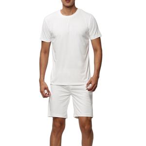 Conjunto de Dos Piezas para Hombre, Camiseta de Verano 2026, Informal, de Manga Corta, Transpirable, de Algodón, con Pantalones Cortos a Juego - Product Image 1