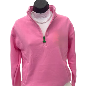 Sweat-shirt unisexe à col roulé et fermeture éclair sur le côté, en polaire polyester/coton, brodé de lettres grecques, collection hiver Premium Sorority Inc. - Product Image 1