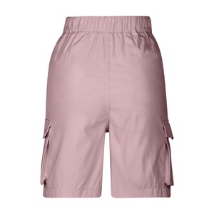 Short cargo d'été pour femme en toile tissée lavée, très respirant, six poches, taille mi-haute, longueur genou, braguette zippée, fermeture boutonnée, coupe ample - Product Image 2